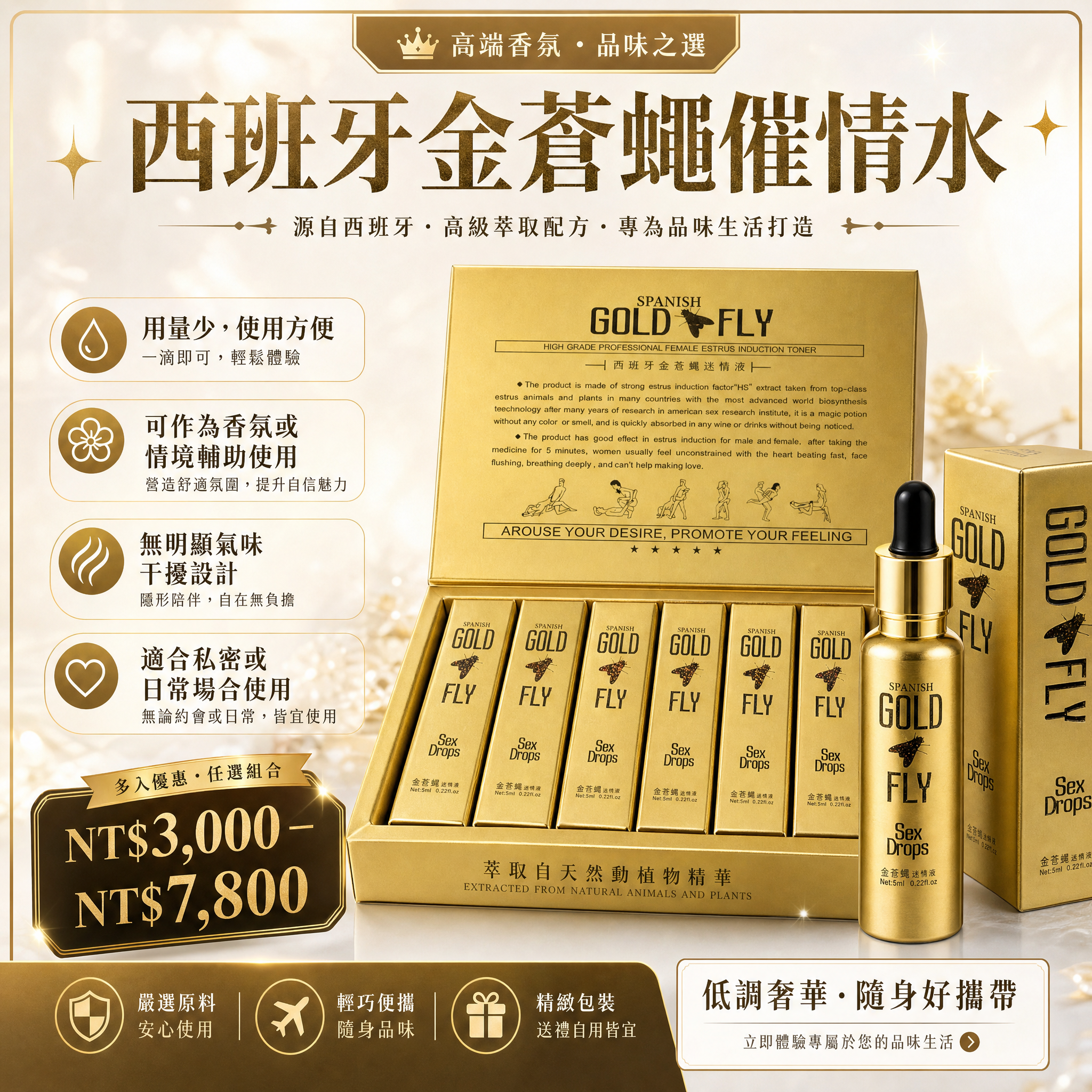 西班牙金蒼蠅催情水|約會必備 | 浪漫氛圍 | 促進親密互動 | 放鬆心情 | 情感加深 | 催情水 | 營造浪漫 | 約會神器